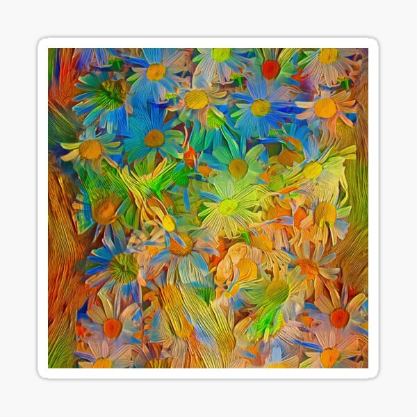 Fantasy floral abstract digital painting Sticker