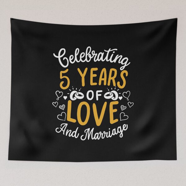 Item preview, 5th Wedding Anniversary - 5 Years Of Love And Marriage designed and sold by haselshirt.