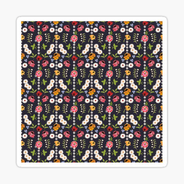 kyjovská folklorní výšivka / Kyjov floral embroidery large print Sticker