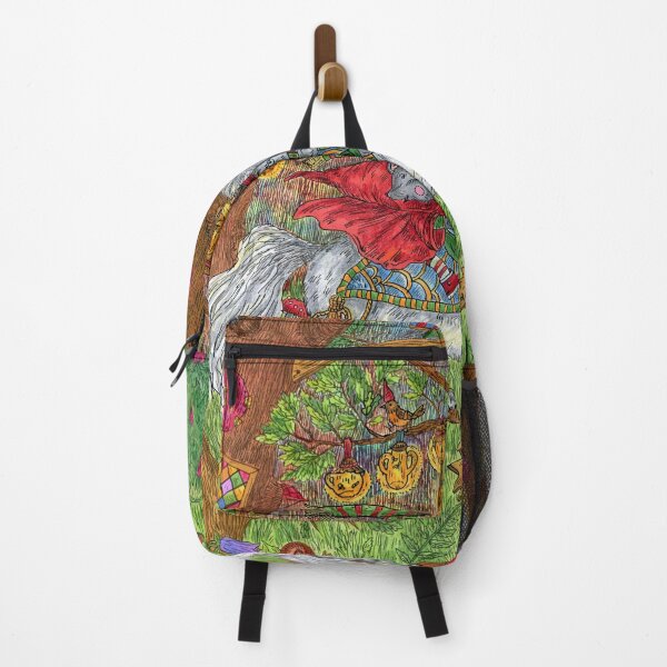 Item preview, A hare and a mouse ride unicorns in a fairy forest. Bright illustration with colored pencils and ink. designed and sold by Yovin11.