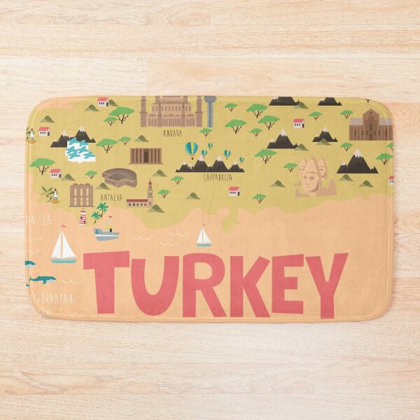 Item preview, Turkey illustrated map designed and sold by Trio's Stuff.