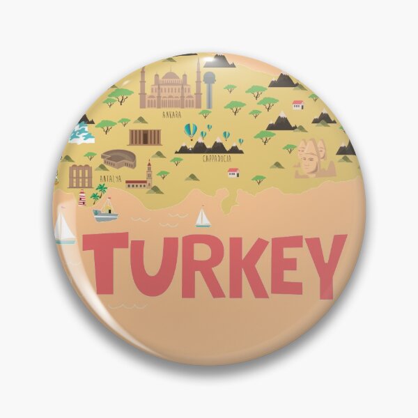 Item preview, Turkey illustrated map designed and sold by Trio's Stuff.