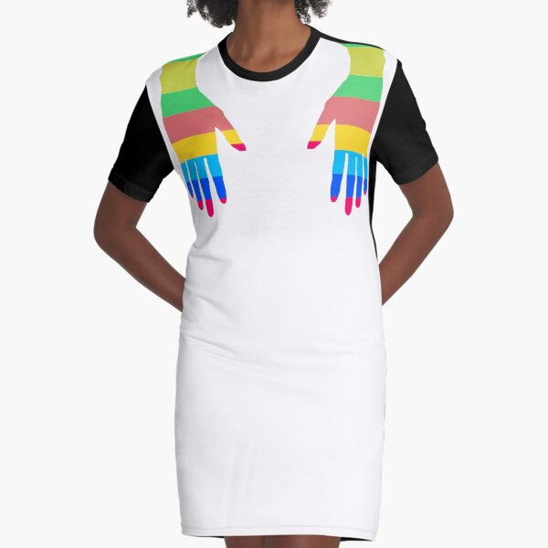 Hands In Color Graphic T-Shirt Dress