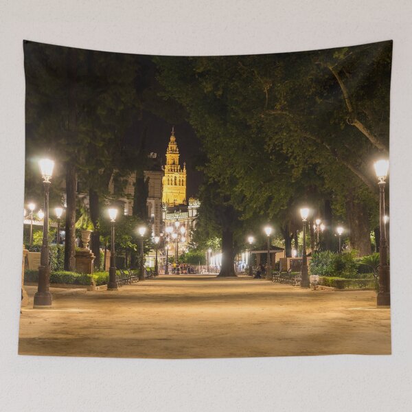 Item preview, Illuminated Sevillian Night - Cristina Garden Jardines de Cristina and La Giralda Belltower designed and sold by Georgia Mizuleva.