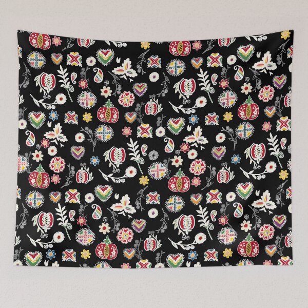 Item preview, Jablicko srdicko / apples and hearts multi-coloured pattern designed and sold by Folkiestore.