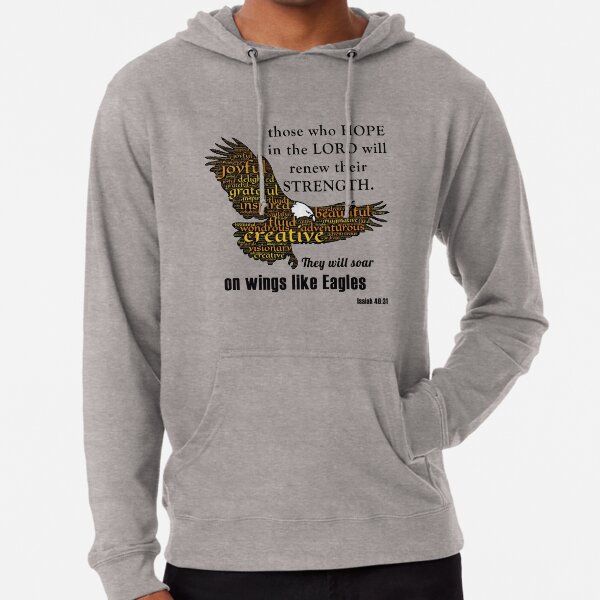 Hoffnung auf den Herrn, schwebe wie Adler Leichter Hoodie