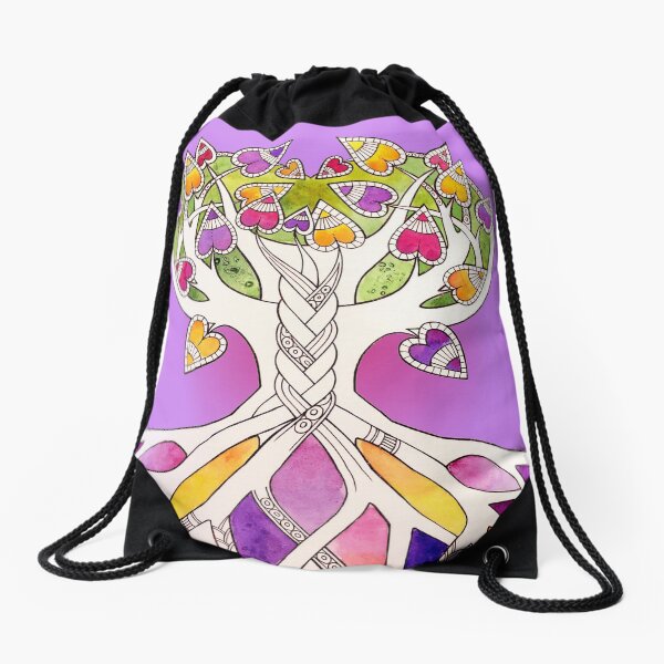 Celtic Love Tree Drawstring Bag