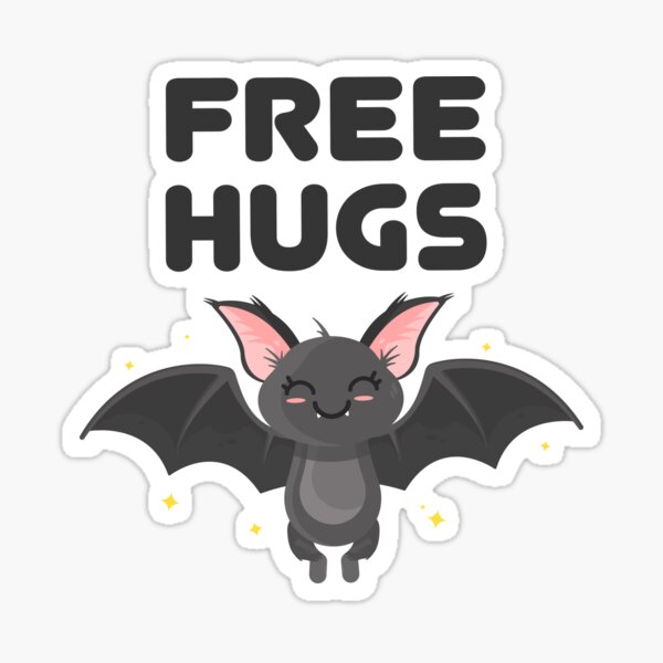 Vista previa del artículo con la obra «Gratis Bat Hugs Kawaii Chiroptera Halloween Pretend Play Story», diseñado y vendido por KawaiiTees.
