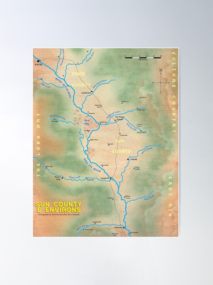 Alternate view of Map of Sun County - Prax Poster