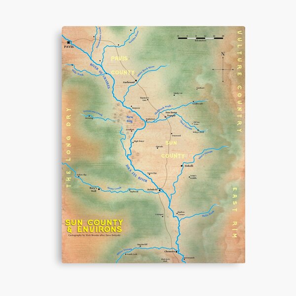 Map of Sun County - Prax Canvas Print
