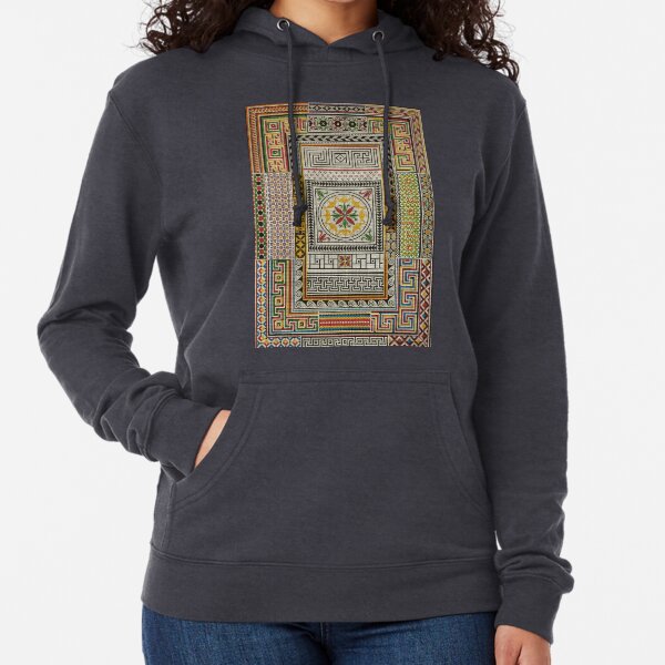 POMPEII MOSAICS PATCHWORK Antique Roman Decor Lightweight Hoodie
