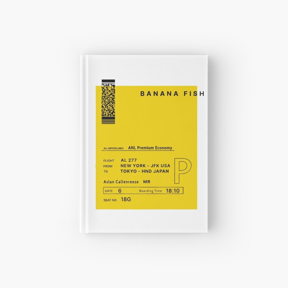 Banana Fish Ticket Eiji Okumura Sent To Ash Lynx Hardcover Journal By Digitalaurora Redbubble
