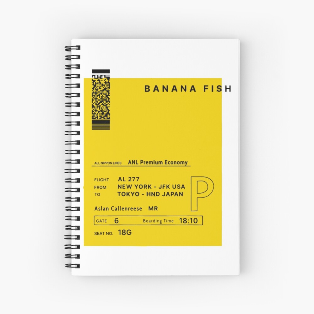 Cuaderno De Espiral Boleto De Banana Fish Eiji Okumura Enviado A Ash Lynx De Digitalaurora Redbubble