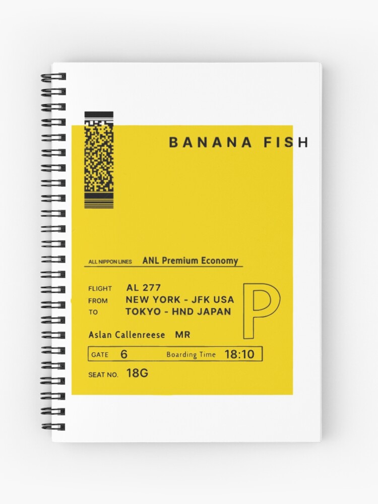 Banana Fish Ticket Eiji Okumura Sent To Ash Lynx Spiral Notebook By Digitalaurora Redbubble