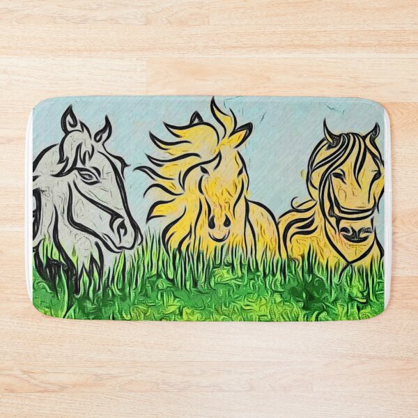 Item preview, Abstract horses in tall grasses designed and sold by Sonia dutta_art.