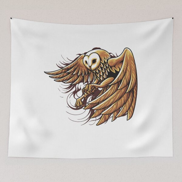 Item preview, Golden Brown Ornate Owl Art Work designed and sold by JTS STORE.