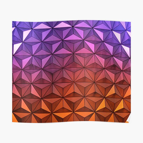Colorful Mosaic Purple Orange Poster