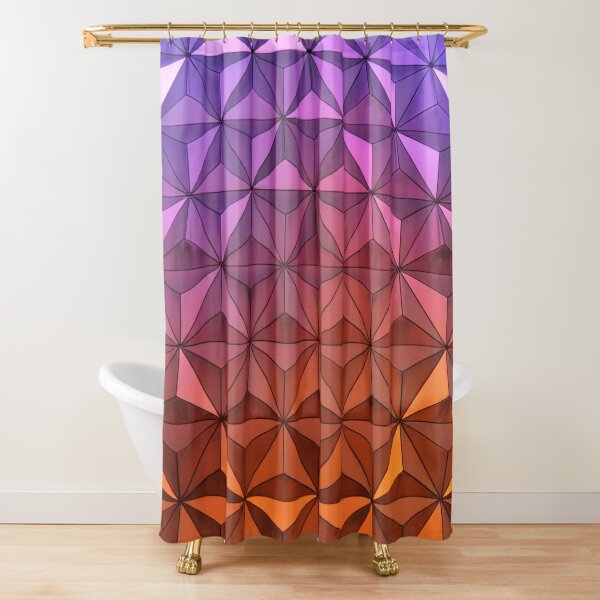 Colorful Mosaic Purple Orange Shower Curtain