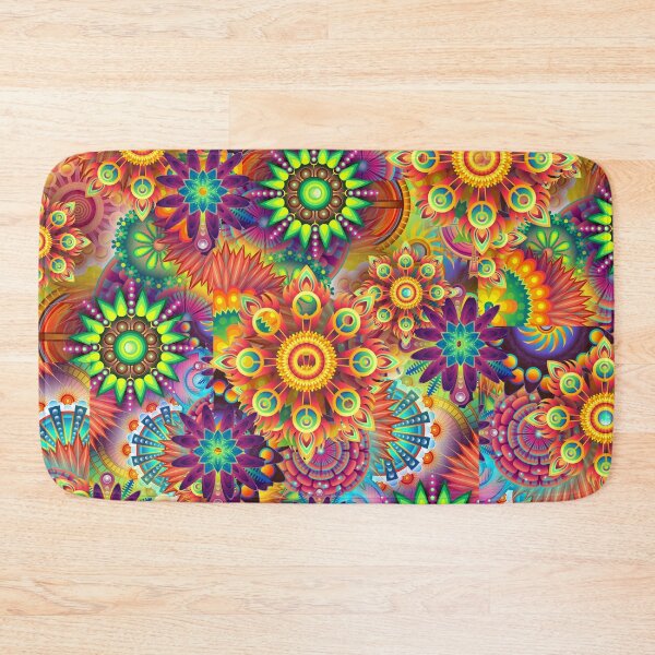 Item preview, Psychedelic Retro Hippy 70s Flower Power Pattern designed and sold by Quirkle Berry.