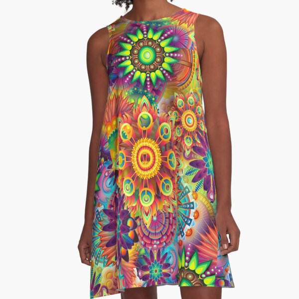 Item preview, Psychedelic Retro Hippy 70s Flower Power Pattern designed and sold by Quirkle Berry.
