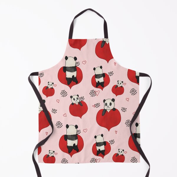 Item preview, Panda hearts and kisses pattern designed and sold by CoffeePandaArt.