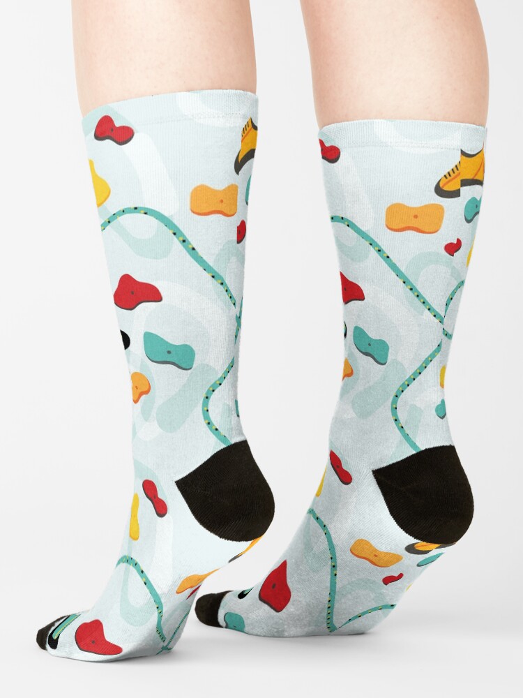 "Rock Climbing Pattern Top Rope Indoor Climbing, Colorful" Socks for