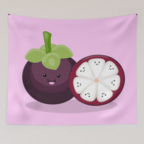 Item preview, Cute purple mangosteen kawaii cartoon designed and sold by FrogFactory.