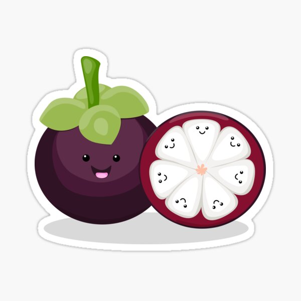 Cute purple mangosteen kawaii cartoon Sticker