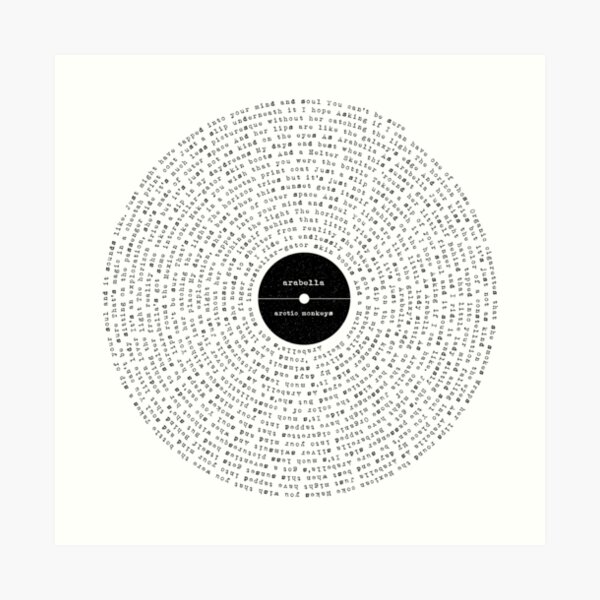 "Arabella" Lyrics Art Print