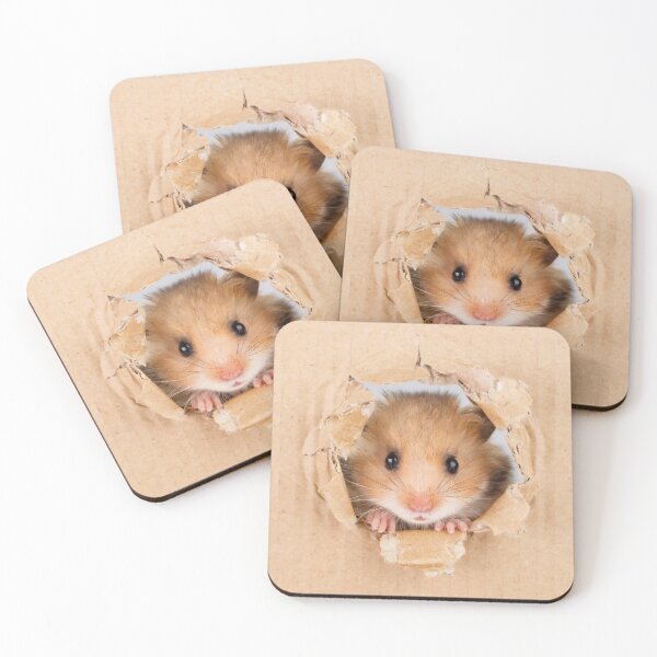 Item preview, Cant Breathe -  Cute Hamster peeping through hole in brown cardboard designed and sold by cgroenewald.