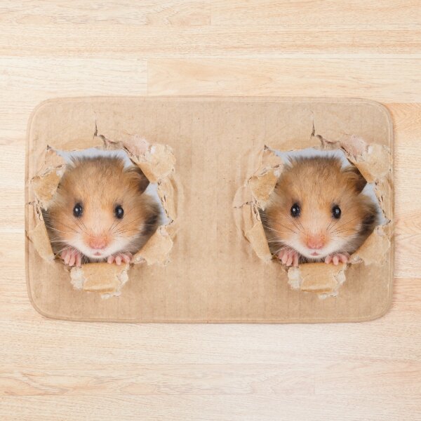 Item preview, Cant Breathe -  Cute Hamster peeping through hole in brown cardboard designed and sold by cgroenewald.