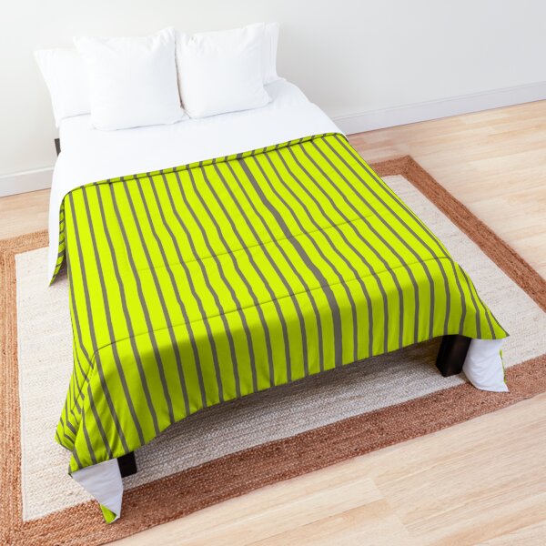 Chartreuse and gray stripes Comforter