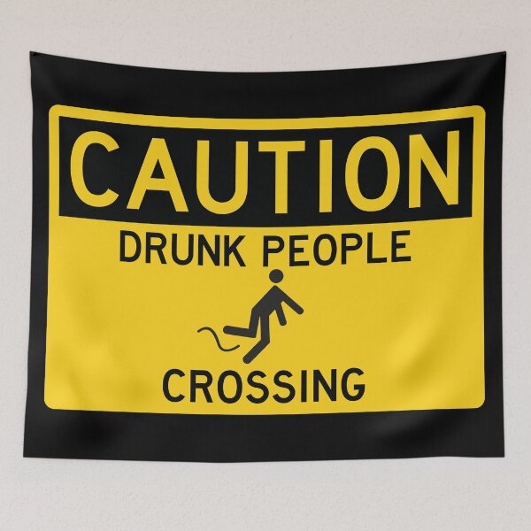 Item preview, Caution Drunk People Crossing designed and sold by nasubi.