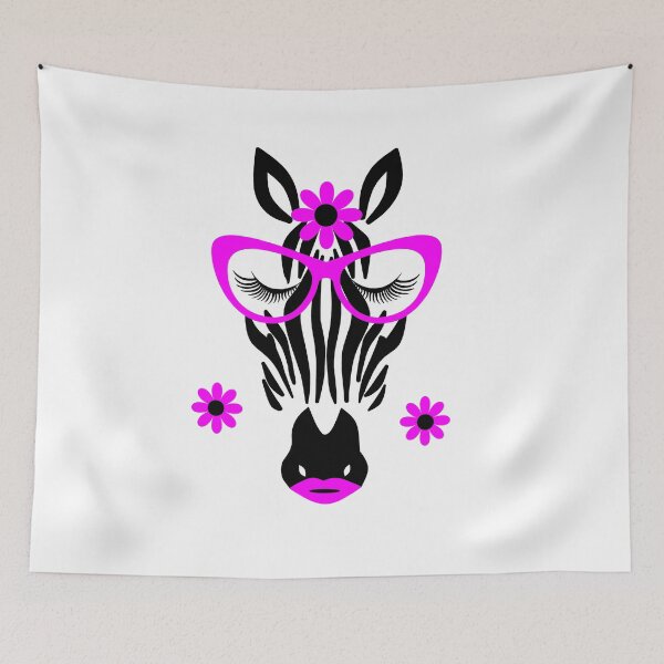 Item preview, Girly Zebra with Pink Glasses designed and sold by Trace1234.