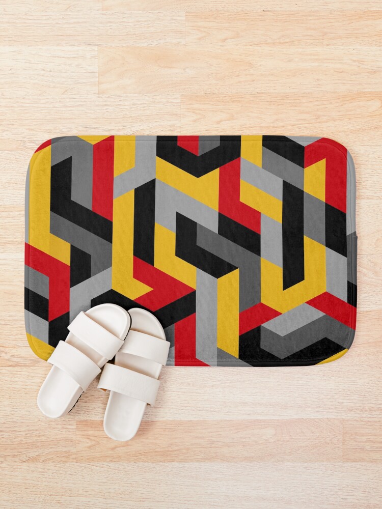 Thumbnail 1 of 6, Bath Mat, Isometric Pattern designed and sold by quarantineshop.