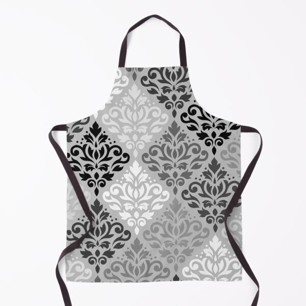 Item preview, Scroll Damask Ptn Art BW & Grays designed and sold by NataliePaskell.