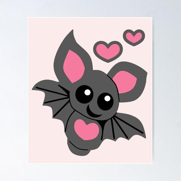 Cute Baby Bat Pink Poster