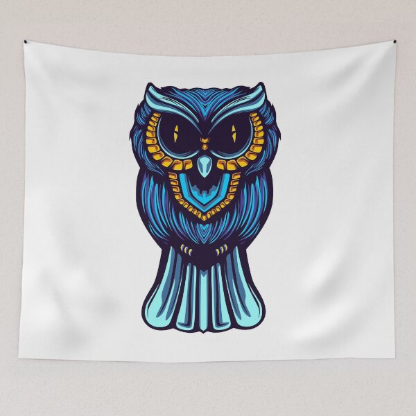 Item preview, Blue Golden Owl Art Work designed and sold by JTS STORE.