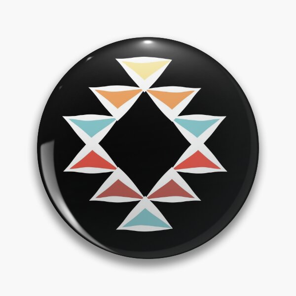 Item preview, Vintage Triangle Pattern Red Orange and Teal White Stroke designed and sold by Jake Purcell.
