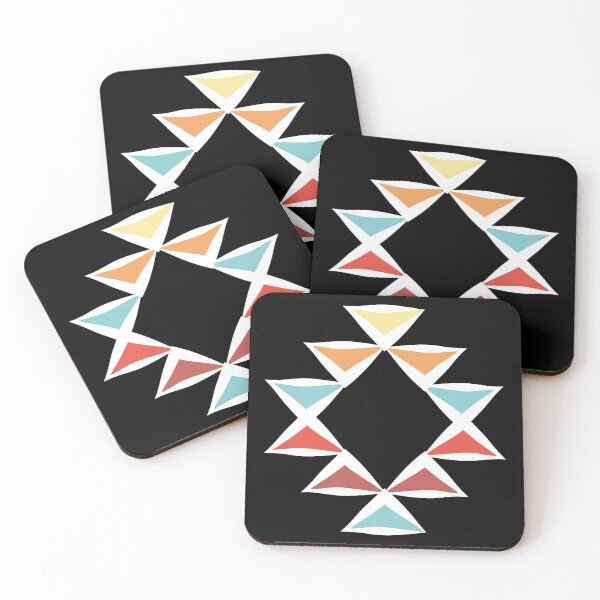 Item preview, Vintage Triangle Pattern Red Orange and Teal White Stroke designed and sold by Jake Purcell.