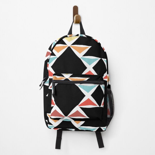 Item preview, Vintage Triangle Pattern Red Orange and Teal White Stroke designed and sold by Jake Purcell.