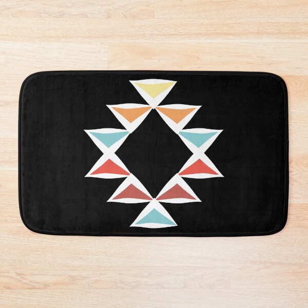 Item preview, Vintage Triangle Pattern Red Orange and Teal White Stroke designed and sold by Jake Purcell.