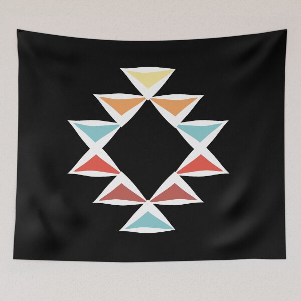 Item preview, Vintage Triangle Pattern Red Orange and Teal White Stroke designed and sold by Jake Purcell.