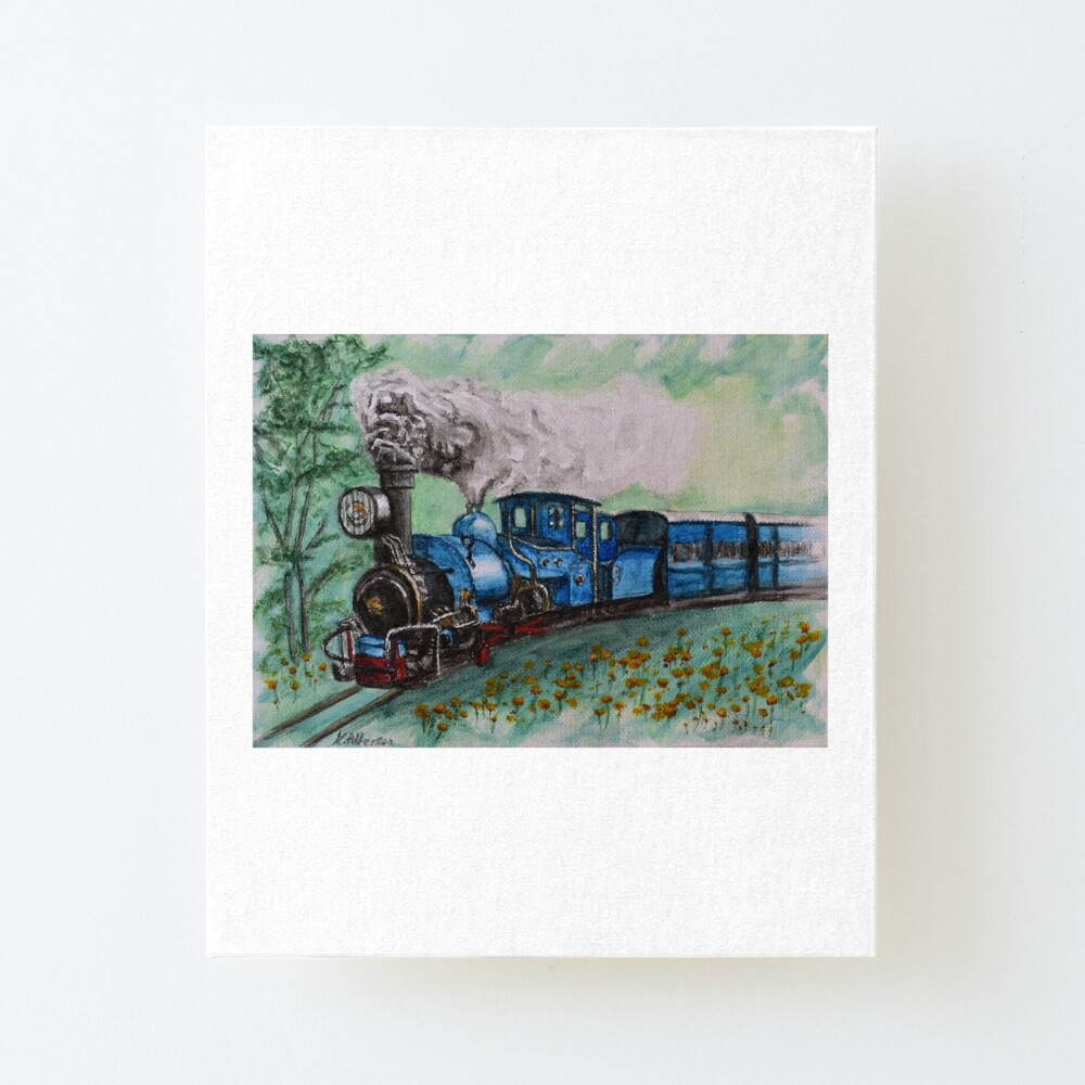 Baby Toy Train. Watercolor hand drawn illustration of vehicle for little  Boy. Wooden Transport on isolated background for party greeting cards or  invitation. Drawing of locomotive for leisure game 18770156 Vector Art