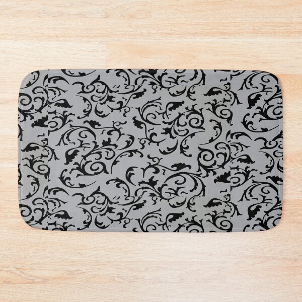 Item preview, ARABIATA 25 bis gray black patterns Morocco Essaouira flowers leaves gothic design arabesques scrolls decor designed and sold by dragonemma.