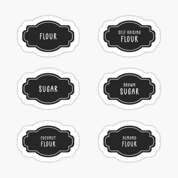 Set of 3 Canister Labels, Decals, Sugar Flour and Tea, Pantry Labels, Home  Organization, Kitchen Organization, Vinyl Decal, Pantry Stickers 