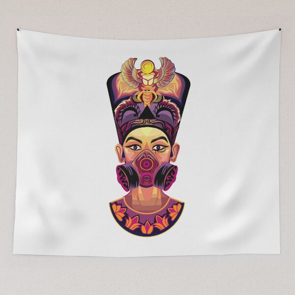 Item preview, Egyptian Queen Nefertiti with gas mask designed and sold by Mohammed abuewaida.