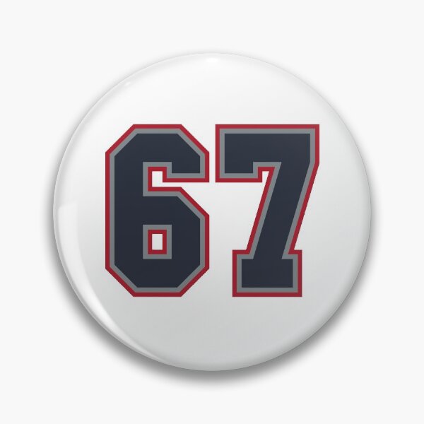 Item preview, 67 Navy Grey Red Sports Number Sixty-Seven designed and sold by HelloFromAja.