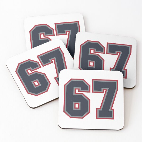 Item preview, 67 Navy Grey Red Sports Number Sixty-Seven designed and sold by HelloFromAja.