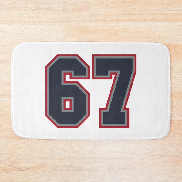 Item preview, 67 Navy Grey Red Sports Number Sixty-Seven designed and sold by HelloFromAja.
